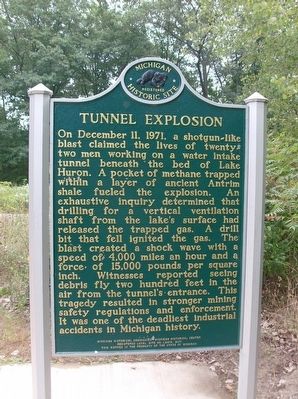 Lake Huron Water Supply Project/Tunnel Explosion Marker image. Click for full size.