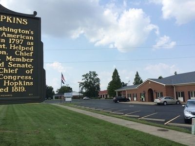 Marker located in front of Henderson Co. Farm Bureau. image. Click for full size.
