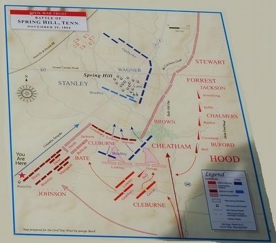 The Battle of Spring Hill Marker Map image. Click for full size.