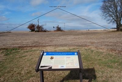 The Battle of Spring Hill Marker & Columbia Turnpike image. Click for full size.