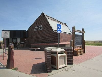 Marker in the Waltman Rest Area image. Click for full size.