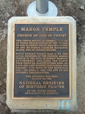 Mason Temple Marker image. Click for full size.