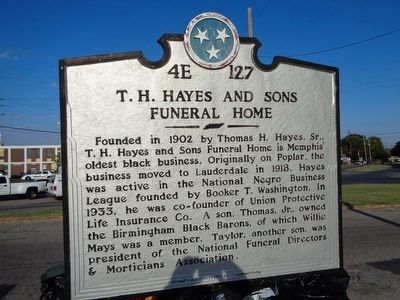 T. H. Hayes and Sons Funeral Home Marker image. Click for full size.