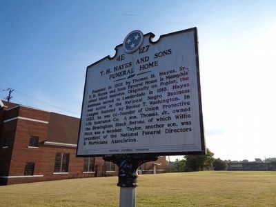 T. H. Hayes and Sons Funeral Home Marker. Click for full size. T. H. Hayes and Sons Funeral Home Marker image. Click for full size.