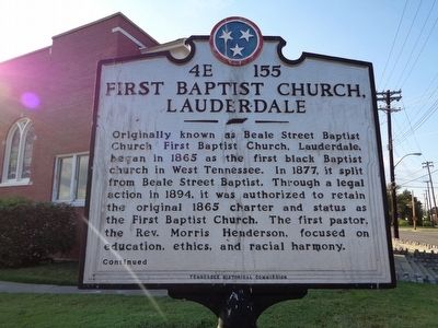 First Baptist Church, Lauderdale Marker image. Click for full size.