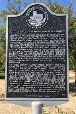 Johnny Cace's Seafood and Steak House Marker image. Click for full size.