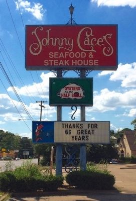 Johnny Cace's Seafood and Steak House sign. image. Click for full size.