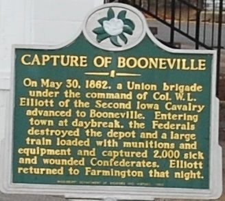 Capture Of Booneville Marker. Click for full size. Capture Of Booneville Marker image. Click for full size.
