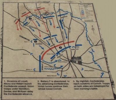 Battle of Corinth Battery F Marker Map image. Click for full size.