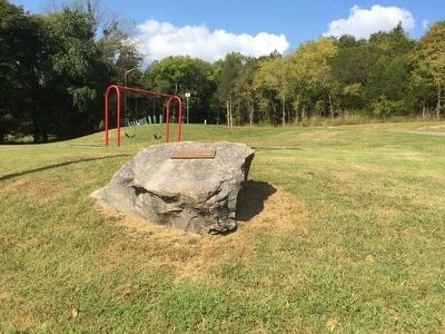 Trice's Landing Marker on rock at park. image. Click for full size.