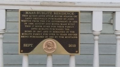 Maas-Bublitz Residence Marker. Click for full size. Maas-Bublitz Residence Marker image. Click for full size.
