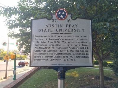 Austin Peay State University Historical Marker. Click for full size. Austin Peay State University Historical Marker image. Click for full size.
