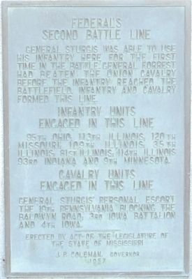 Federals Second Battle Line Marker. Click for full size. Federals Second Battle Line Marker image. Click for full size.