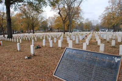 An Act to Establish and to Protect National Cemeteries Marker. Click for full size. An Act to Establish and to Protect National Cemeteries Marker image. Click for full size.