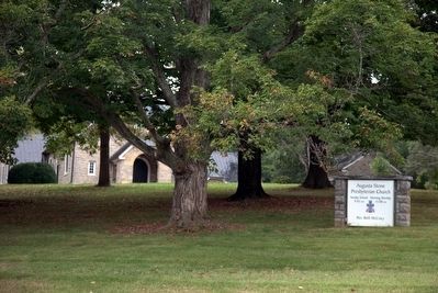 View of Augusta Stone Church from the Roadside Marker image. Click for full size.