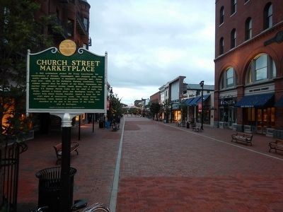 Church Street Marketplace and Marker. Click for full size. Church Street Marketplace and Marker image. Click for full size.