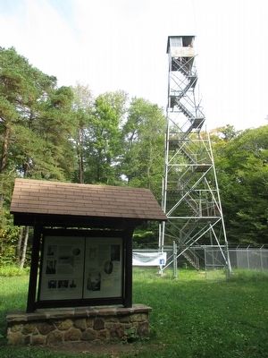 Marker & Summit Fire Tower image. Click for full size.