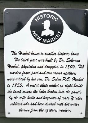 The Henkel House Marker. Click for full size. The Henkel House Marker image. Click for full size.