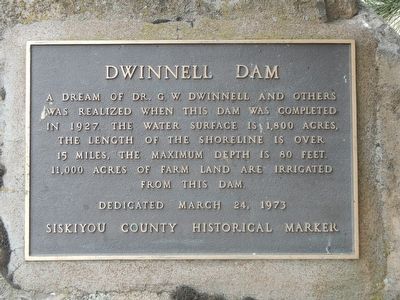 Dwinnell Dam Marker image. Click for full size.