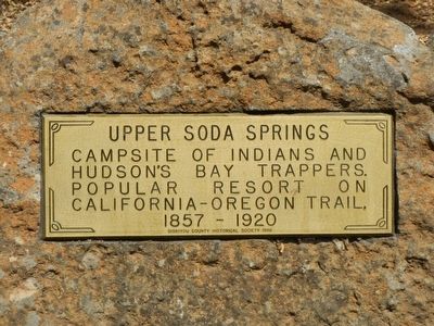 Upper Soda Springs Marker. Click for full size. Upper Soda Springs Marker image. Click for full size.
