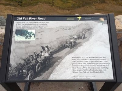 Old Fall River Road Marker. Click for full size. Old Fall River Road Marker image. Click for full size.