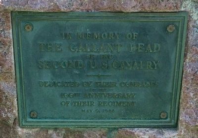 In Memory of the Gallant Dead of the Second U.S. Cavalry Marker. Click for full size. In Memory of the Gallant Dead of the Second U.S. Cavalry Marker image. Click for full size.