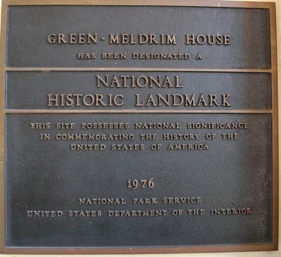 Green-Meldrim House National Historic Landmark Marker image. Click for full size.