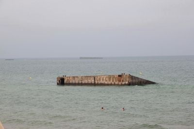 Remains of 'Mulberry B' remain off the coast. image. Click for full size.