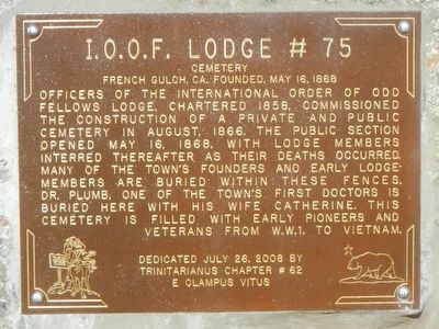 I.O.O.F. Lodge #75 Marker image. Click for full size.