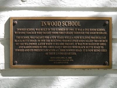 Inwood School Marker image. Click for full size.
