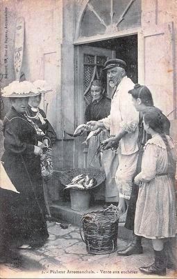 <i>Pêcheur Arromanchais - Vente aux enchères</i> / Selling Fish at Auction. Click for full size. <i>Pêcheur Arromanchais - Vente aux enchères</i> / Selling Fish at Auction image. Click for full size.