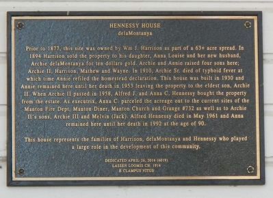 Hennessy House Marker image. Click for full size.