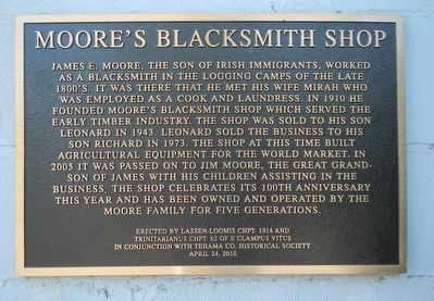 Moore's Blacksmith Shop Marker image. Click for full size.