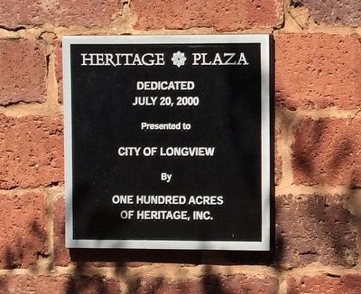 Heritage Plaza dedication plaque. image. Click for full size.