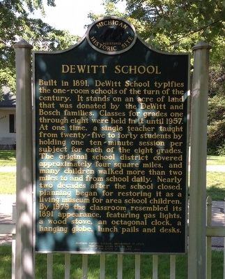 DeWitt School Marker image. Click for full size.