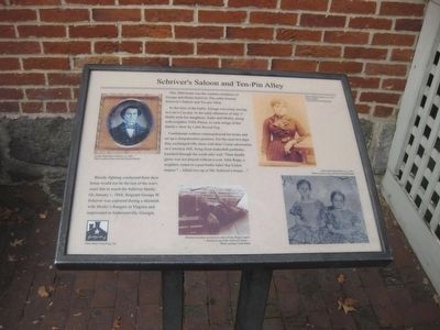 Schriver's Saloon and Ten-Pin Alley Marker image. Click for full size.
