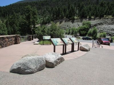 Markers at the Shell Falls Interpretive Site. Click for full size. Markers at the Shell Falls Interpretive Site image. Click for full size.