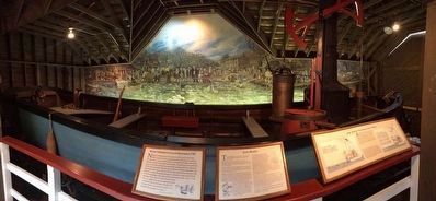 A panoramic view of the half-size replica of James Rumsey's steamboat.. Click for full size. A panoramic view of the half-size replica of James Rumsey's steamboat. image. Click for full size.
