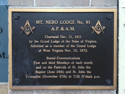 Mt. Nebo Lodge No. 91 Marker. Click for full size. Mt. Nebo Lodge No. 91 Marker image. Click for full size.