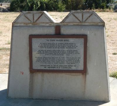 The Tehama Railroad Bridge Marker image. Click for full size.