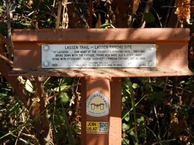 Lassen Trail - Lassen Rancho Site Marker image. Click for full size.