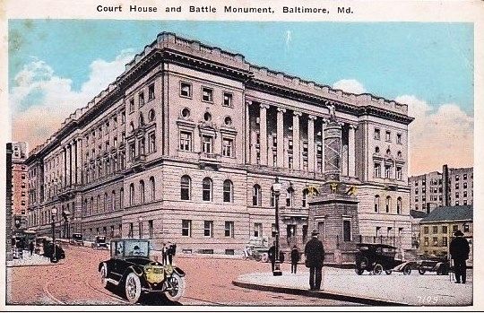 <i>Court House and Battle Monument, Baltimore, Md.</i> image. Click for full size.