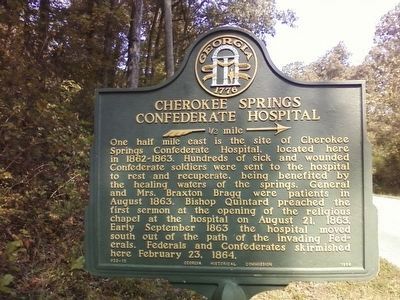 Cherokee Springs Confederate Hospital Marker image. Click for full size.