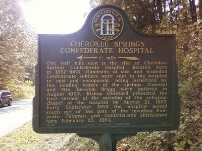 Cherokee Springs Confederate Hospital Marker image. Click for full size.