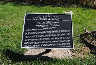 Ninth Army Corps Marker. Click for full size. Ninth Army Corps Marker image. Click for full size.