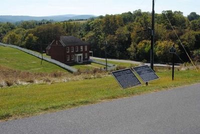 Willcox's Division, Ninth Army Corps Marker (Left)<br>Sherrick Farm House in Background. Click for full size. Willcox's Division, Ninth Army Corps Marker (Left)<br>Sherrick Farm House in Background image. Click for full size.