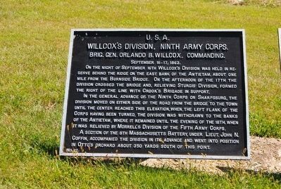 Willcox's Division, Ninth Army Corps Marker. Click for full size. Willcox's Division, Ninth Army Corps Marker image. Click for full size.