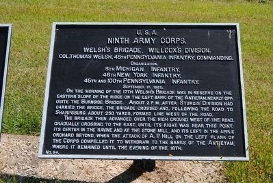 Ninth Army Corps Marker. Click for full size. Ninth Army Corps Marker image. Click for full size.