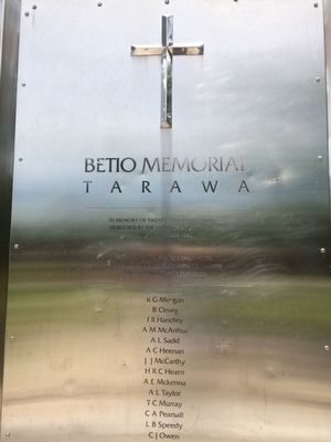Betio Memorial Tarawa Marker. Click for full size. Betio Memorial Tarawa Marker image. Click for full size.
