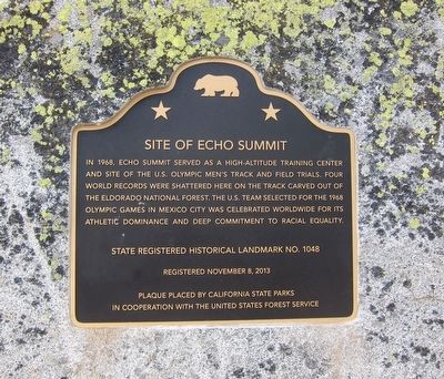 Site of Echo Summit Marker. Click for full size. Site of Echo Summit Marker image. Click for full size.